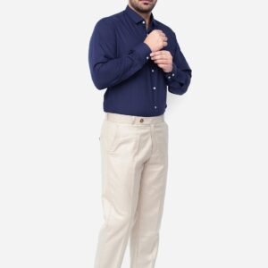Beige Plain Executive Formal Dress Pant